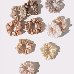 Beige Satin Scrunchies 